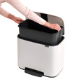 Cos de gunoi cu pedala, Brabantia, Bo Pedal, 36 L, 36.3x54x44 cm, otel, alb