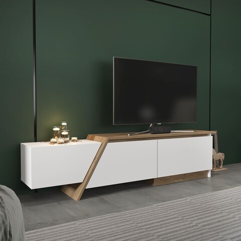 Comoda TV, Zena Home, Zonas, Alb/Maro