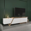 Comoda TV, Zena Home, Zonas, Alb/Maro