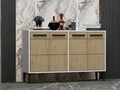 Consola, Odessa, Stria, 120x30x75 cm, PAL, Stejar alb / safir