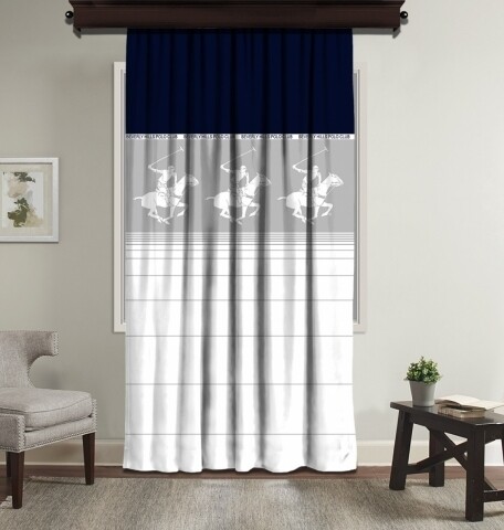 Draperie Beverly Hills Polo Club, 140×260, 100% poliester, Blue/White/Grey Beverly Hills Polo Club