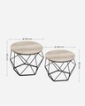 Set 2 masute de cafea, Vasagle, Vintage Flair, blat detasabil, 50x40 cm/40x36 cm, PAL/otel, gri/negru