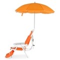 Set scaun cu parasolar si geanta frigorifica pentru copii, Kids Beach,  L.37 l.28 H.45, portocaliu