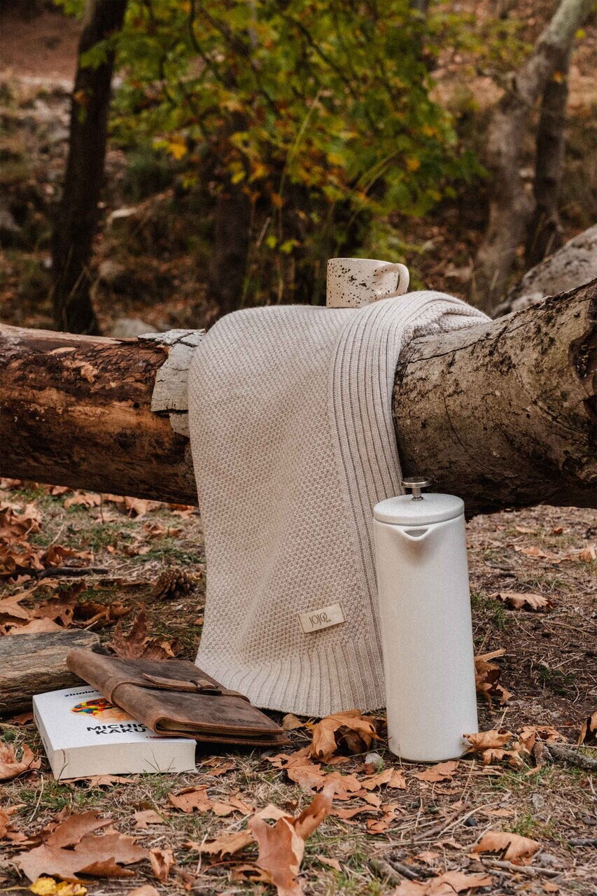 Cuvertura de pat, L'essentiel Maison, Nodin, AMESTEC DE BUMBAC ȘI IN, Bej — imaginea 2