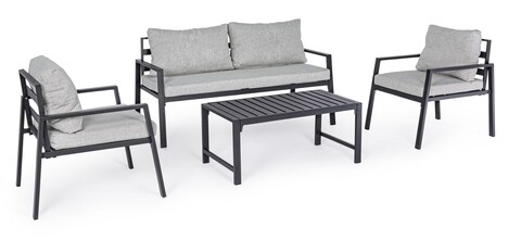 Set mobilier de gradina 4 piese, Lorillard, Bizzotto, gri carbune ?Seturi