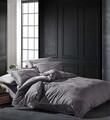Lenjerie de pat dubla, Talia - Dark Grey, Şaheser, Bumbac Satinat
