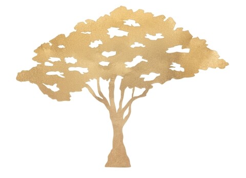 Decoratiune de perete tree plan , mauro ferretti, 82x63 cm, fier, auriu