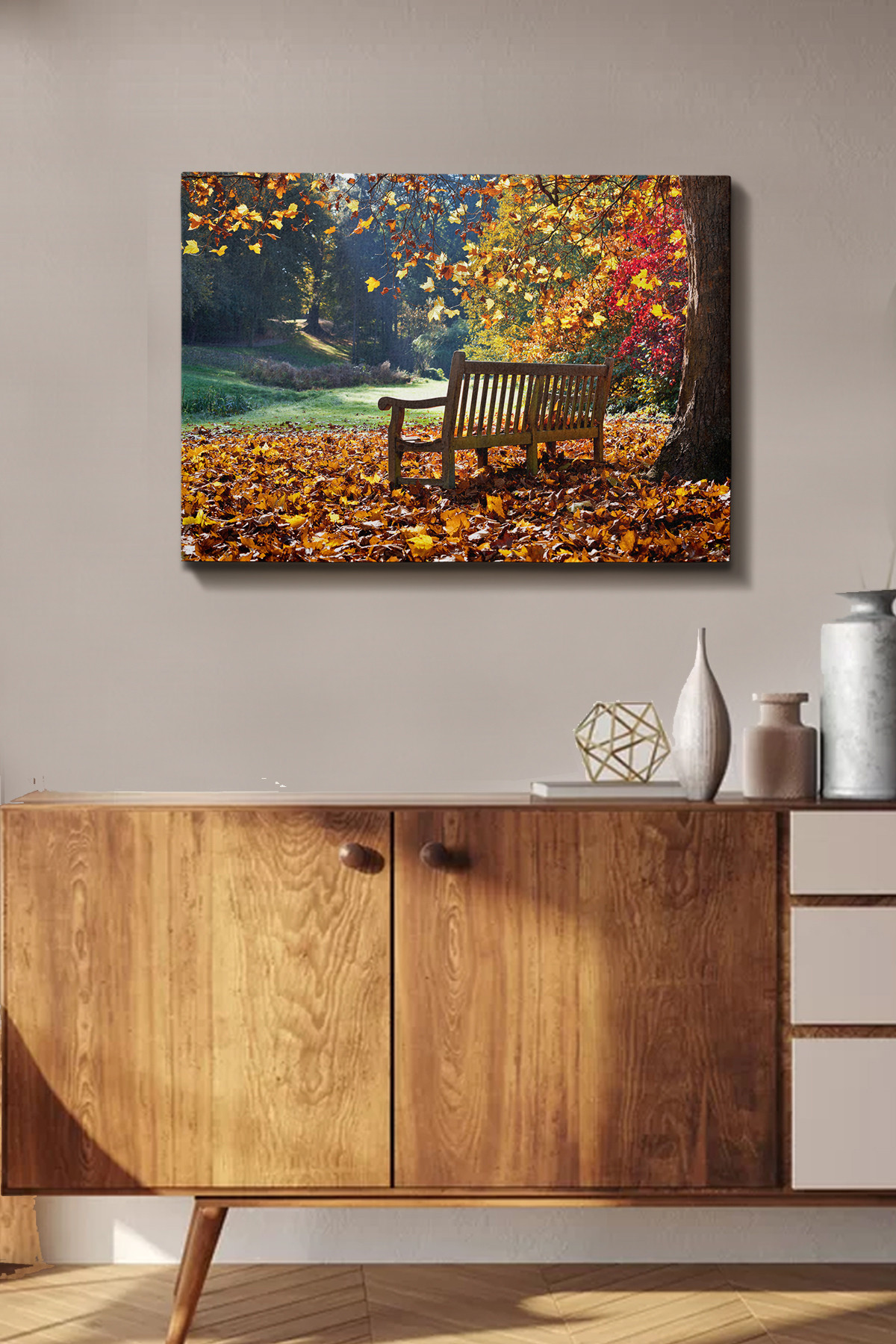 Tablou decorativ, Kanvas Tablo (50 x 70), Canvas, Rama din lemn (grosime 3 cm), Multicolor