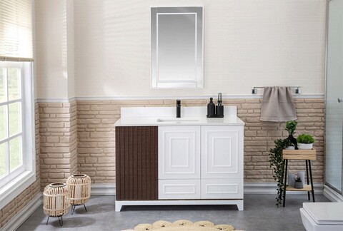 Set mobilier de baie (2 piese), jussara, ohio 48, alb