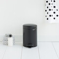 Cos de gunoi cu pedala, Brabantia, NewIcon, 3 L, 23.5x16.8x26.4 cm, otel, negru mat