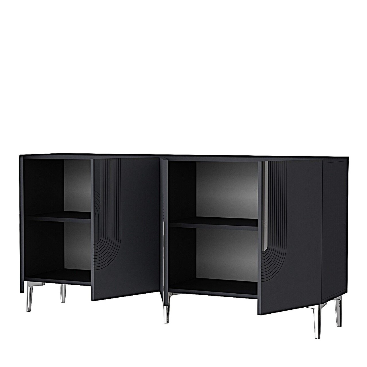 Consola, Hanah Home, Meyra 150, 150x75x32 cm, PAL , Antracit / Argintiu - view 5