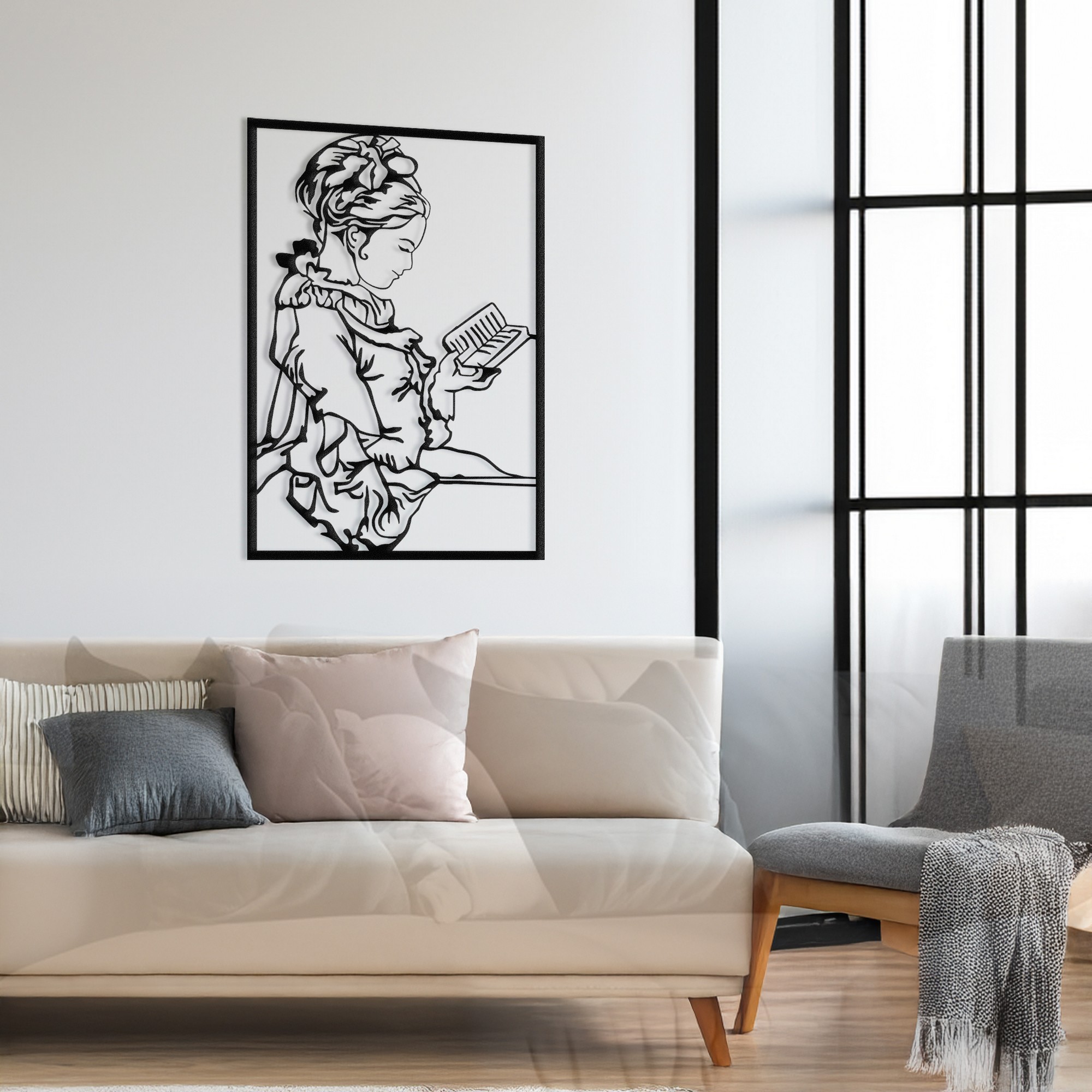 Decoratiune de perete, RT-NMD-059, Dimensiuni: 58,5 x 41 cm, Negru
