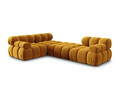 Canapea modulara 4 locuri, Bellis-51, Micadoni Home, 282x188x70 cm, catifea, galben