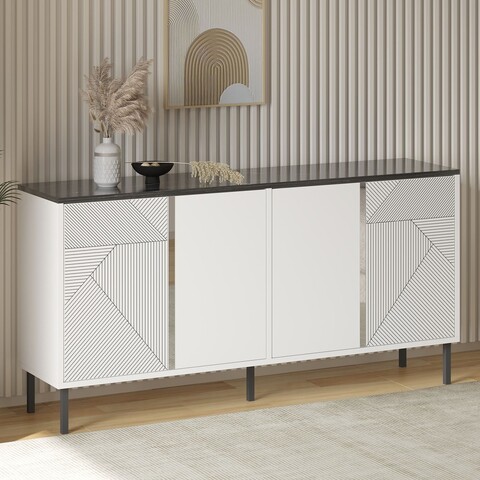 Consola, Odessa, Dora, 150x75x36 cm, PAL, Alb / Regal