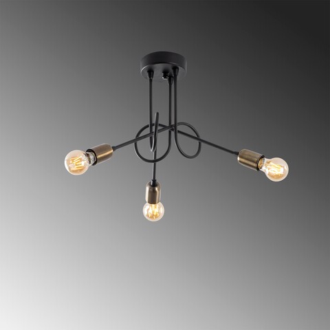 Lustra, viraj - 10875, fulgor, 45 x 45 x 32 cm, 3 x e27, 15w, negru
