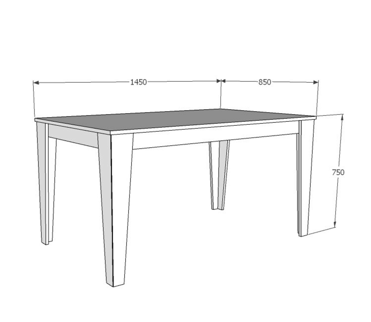 Masa, Zena Home, Bud, 145x75x85 cm, PAL, Alb