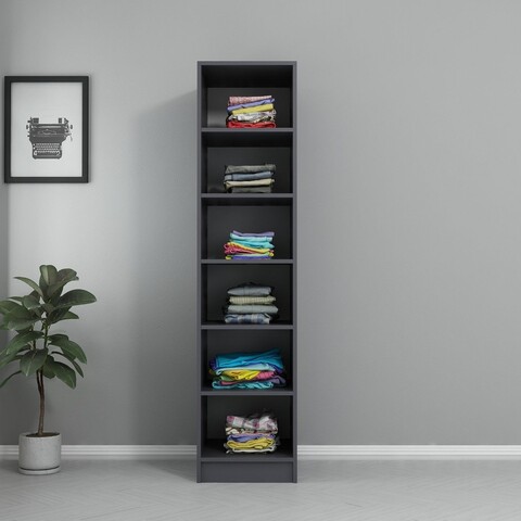 Dulap pentru haine, Minerva, Kale Raflı 210, 45x210x52 cm, PAL, Antracit