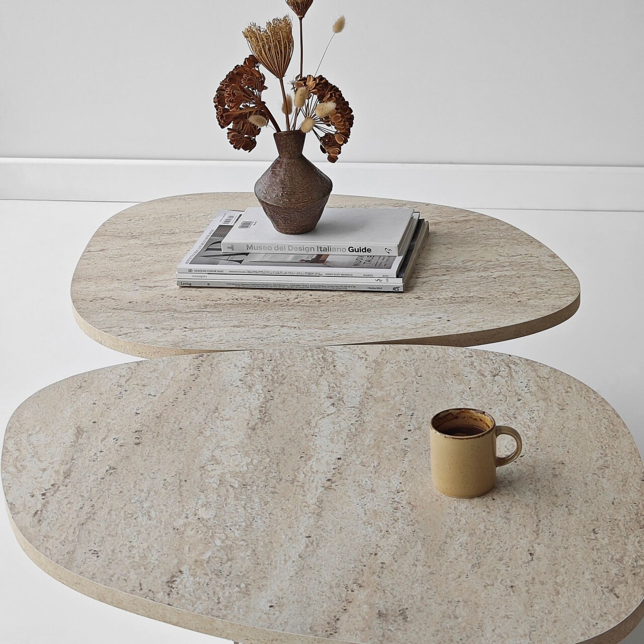 Masuta de cafea, Hanah Home, Stones, 125x38x60 cm, Travertin - view 5