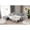 Coltar extensibil stanga 4 locuri ELTAP, Foble, 267x196x100 cm, lemn/poliester, gri deschis