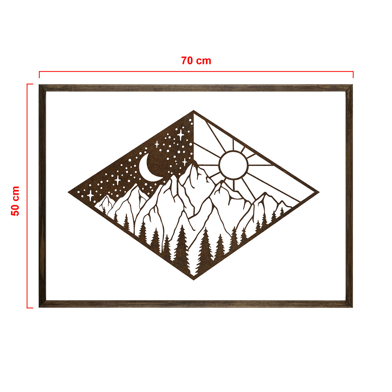 Tablou decorativ, TD143, Lemn, Desenat manual, Natural