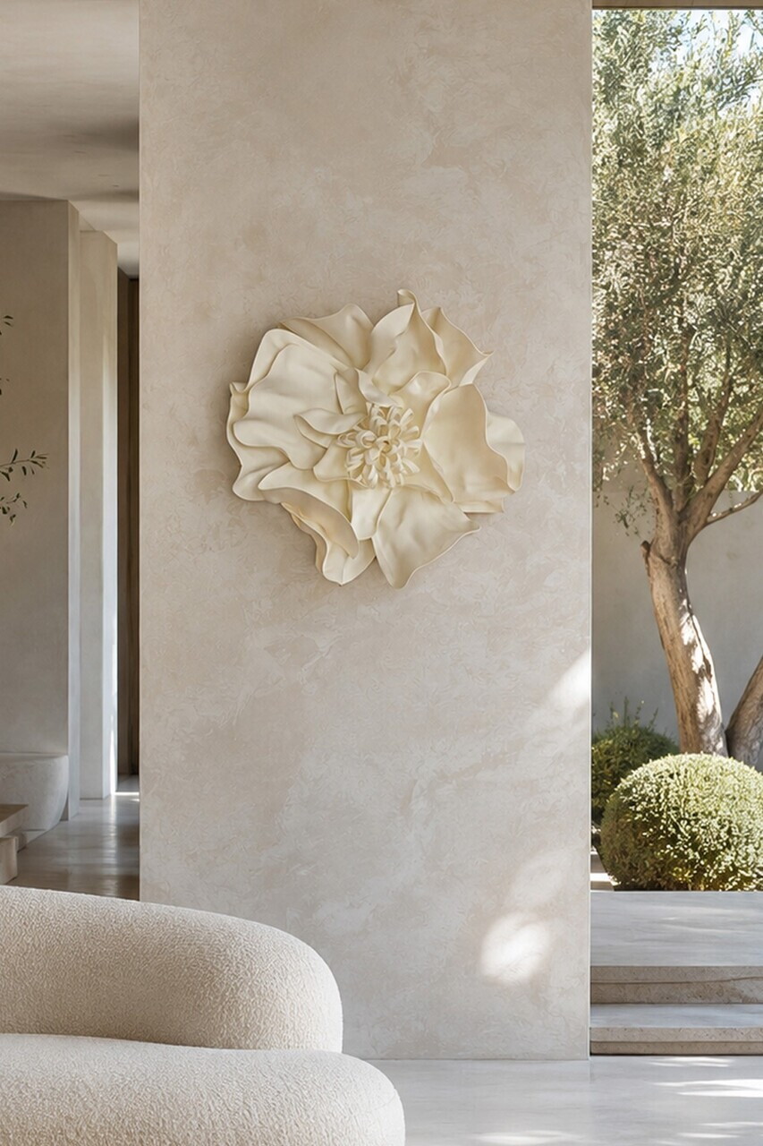 Decoratiune de perete, DM0020, Dimensiune: Ø55-60 cm, Alb — imaginea 3