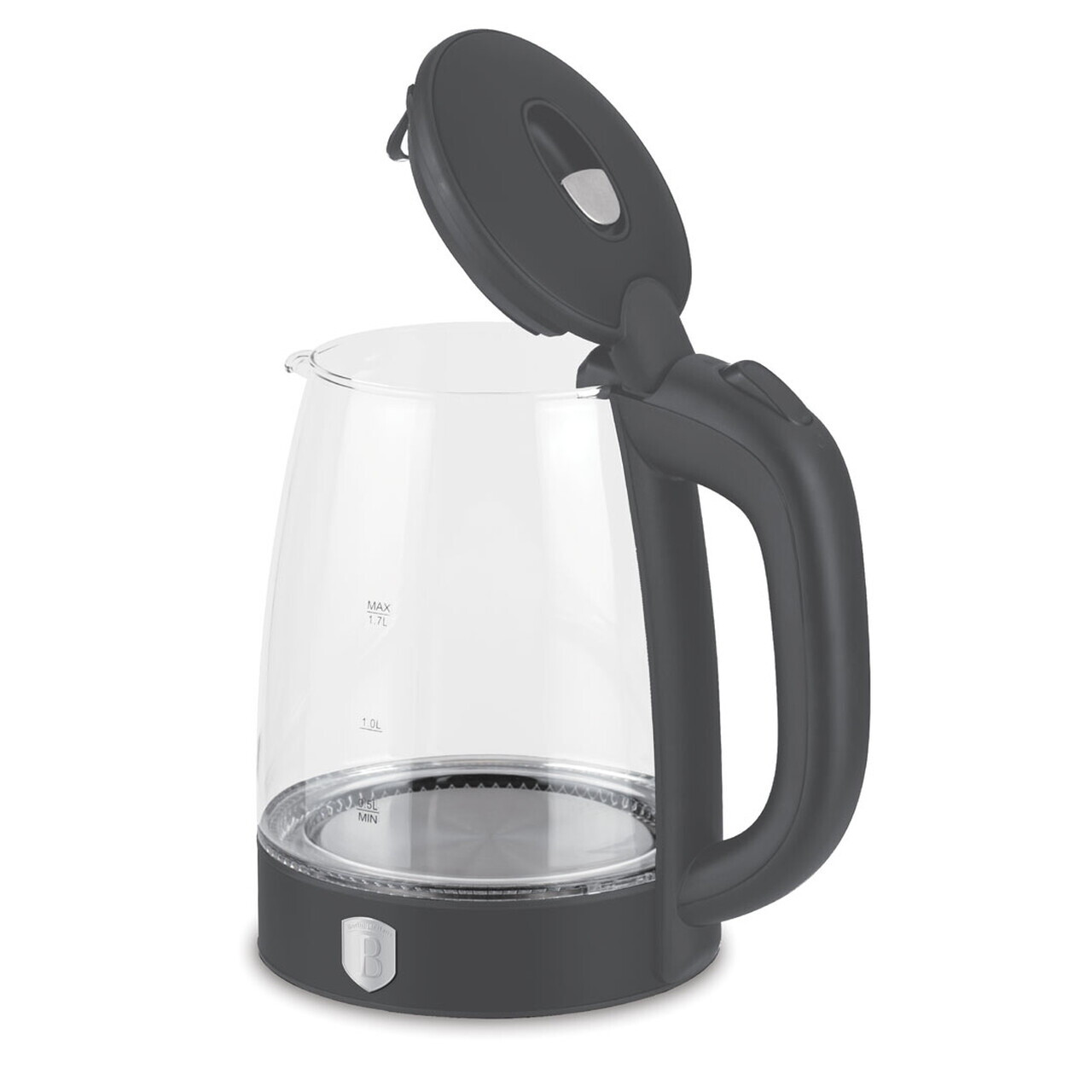 Ceainic electric Berlinger Haus, Anthracite, 1.7 L, sticla borosilicata, antracit mat/transparent - imagine 2