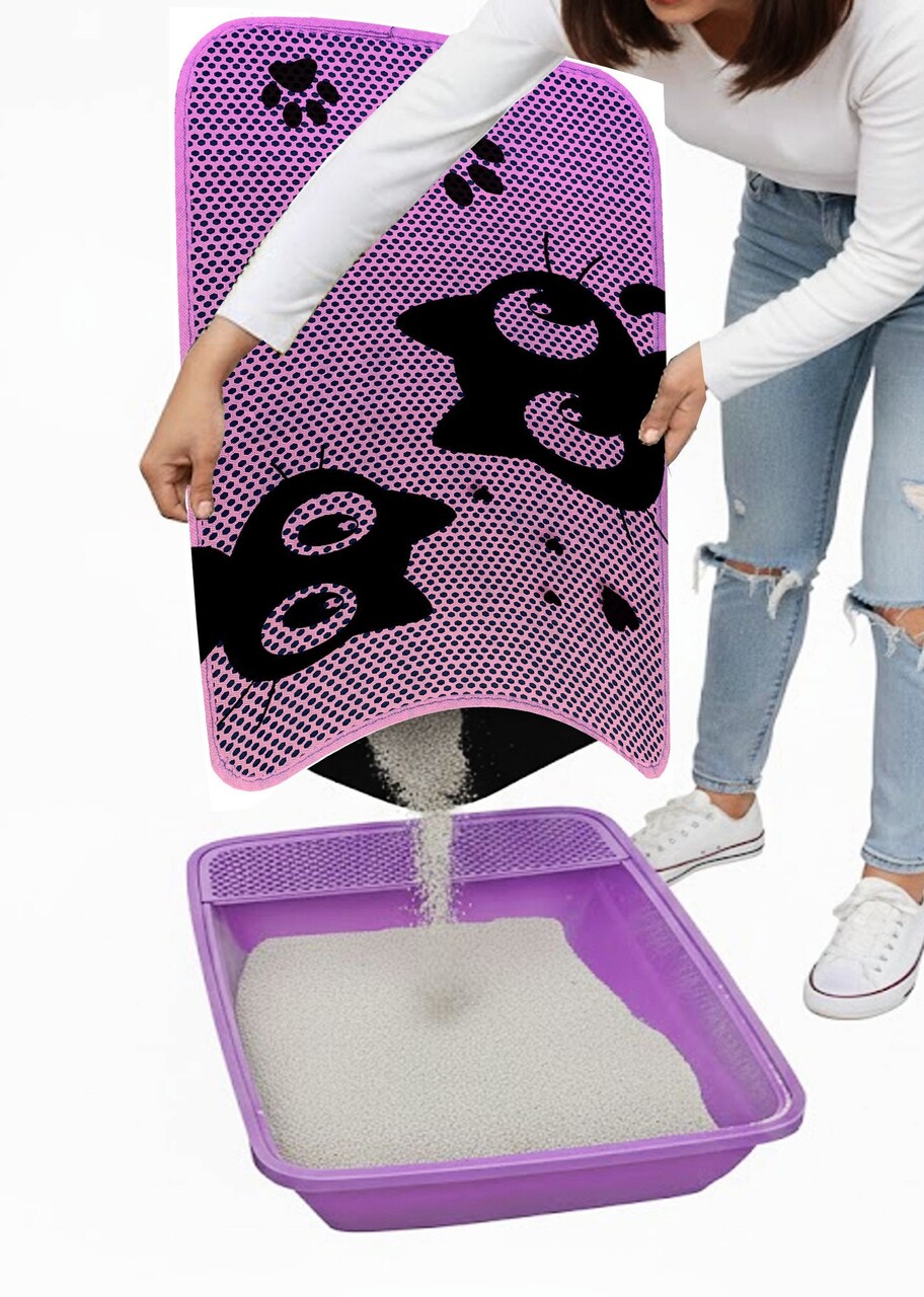 Covoras litiera pentru colectarea granulelor de nisip, Paws &amp; Whiskers, Cat Lıtter Mat 7, Multicolor - view 3