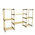 Organizator multifunctional, Seowood, cu 8 rafturi, 87 x 116 x 28 cm, lemn solid, natur