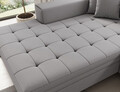 Coltar extensibil stanga 4 locuri ELTAP, Sol-09, Solange, 292x196x84 cm, lemn/poliester, gri deschis