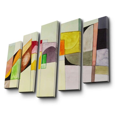 Set 5 tablouri decorative, 5PATK-233, Canvas, 19 x 70 cm, Multicolor