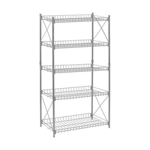 Organizator cu 5 rafturi Confortime, 52x34x110 cm, metal, argintiu Accesorii curatenie & organizare
