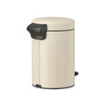 Cos de gunoi cu pedala, Brabantia, NewIcon, 3 L, 23.5x16.8x26.4 cm, otel, bej