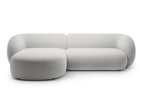 Coltar stanga 3 locuri, Kate, Micadoni, 285x176x76 cm, catifea, gri deschis