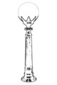 Lampadar de exterior, Avonni, 685AVN1360, Plastic ABS, Alb/Negru