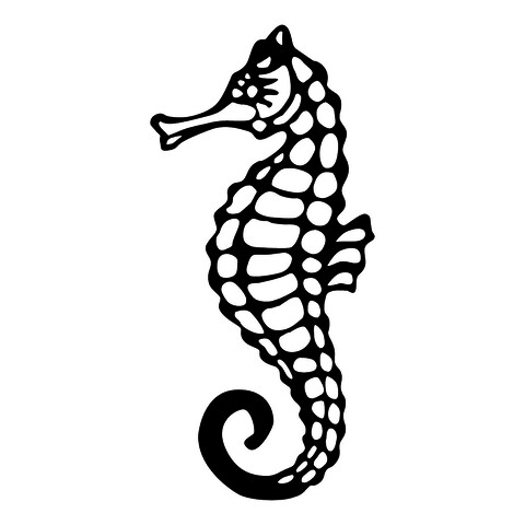 Decoratiune de perete, seahorse, tanelorn, 25x53 cm, metal