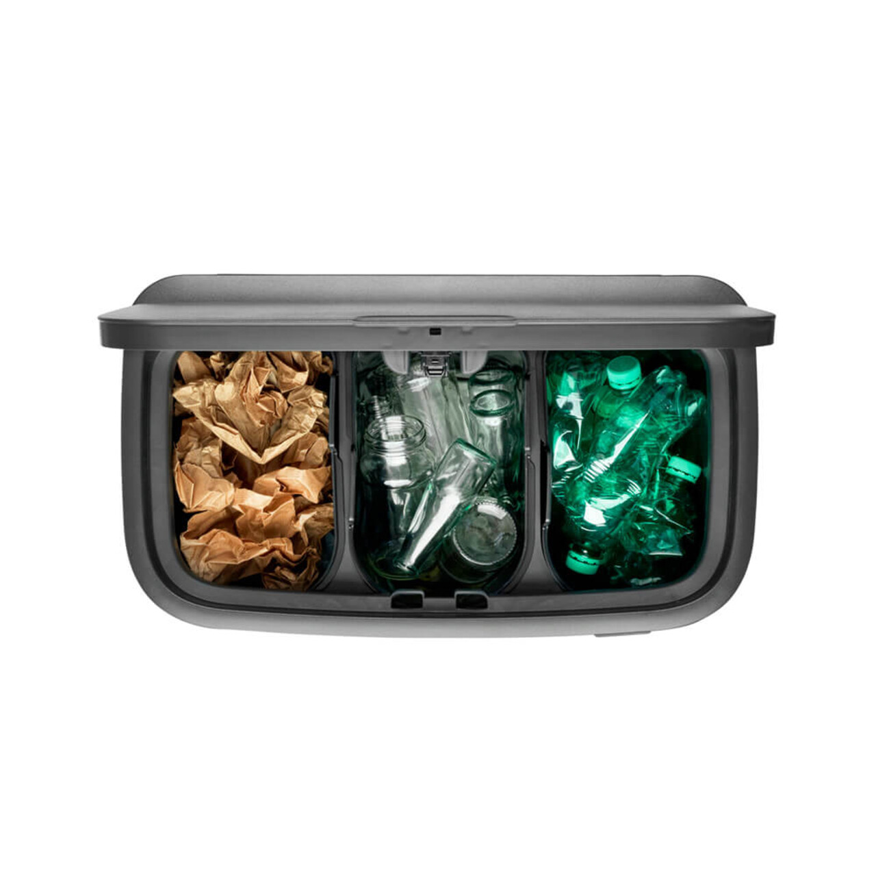 Cos de gunoi cu soft touch, Brabantia, Bo Touch Metallic, 3x11 L, 31.2x54x68 cm, otel, auriu - 1 | YEO