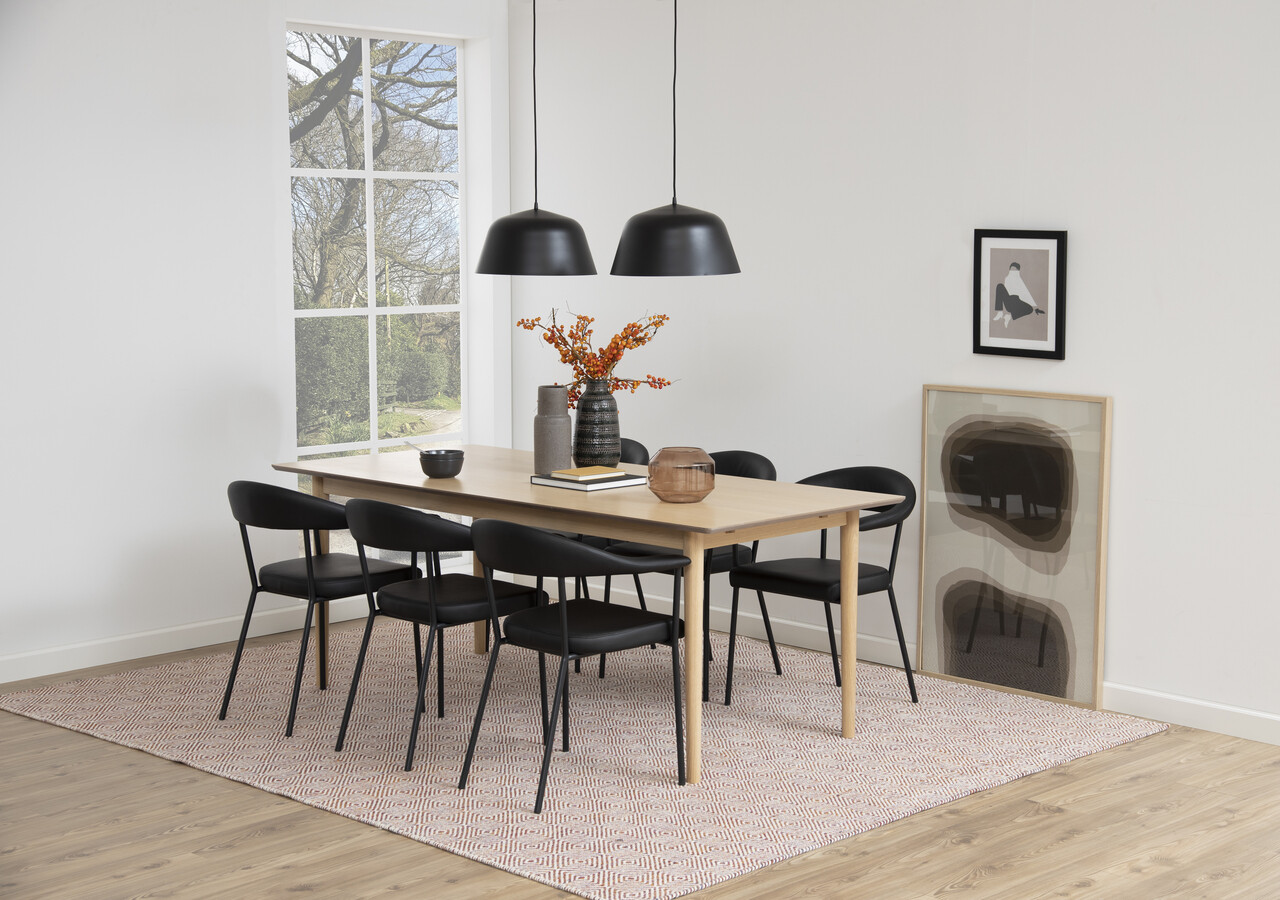Scaun Ava, Actona, 56x52.5x77.5 cm, piele ecologica/otel, negru - view 7