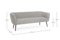 Canapea 3 locuri Avril, Bizzotto, 175 x 70 x 68 cm, otel/poliester Boucle, gri