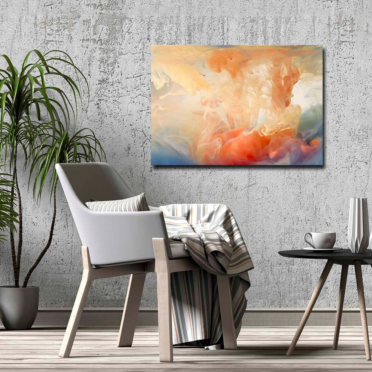 Tablou decorativ, 70100ABSC, Canvas, Lemn, Multicolor — imaginea 2