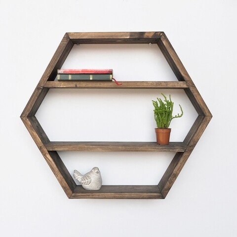 Raft pentru perete raf048, evila originals, 60x11x52 cm, maro