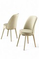 Set scaune 2 piese, Charlotte, Pefa, Crem / Aur