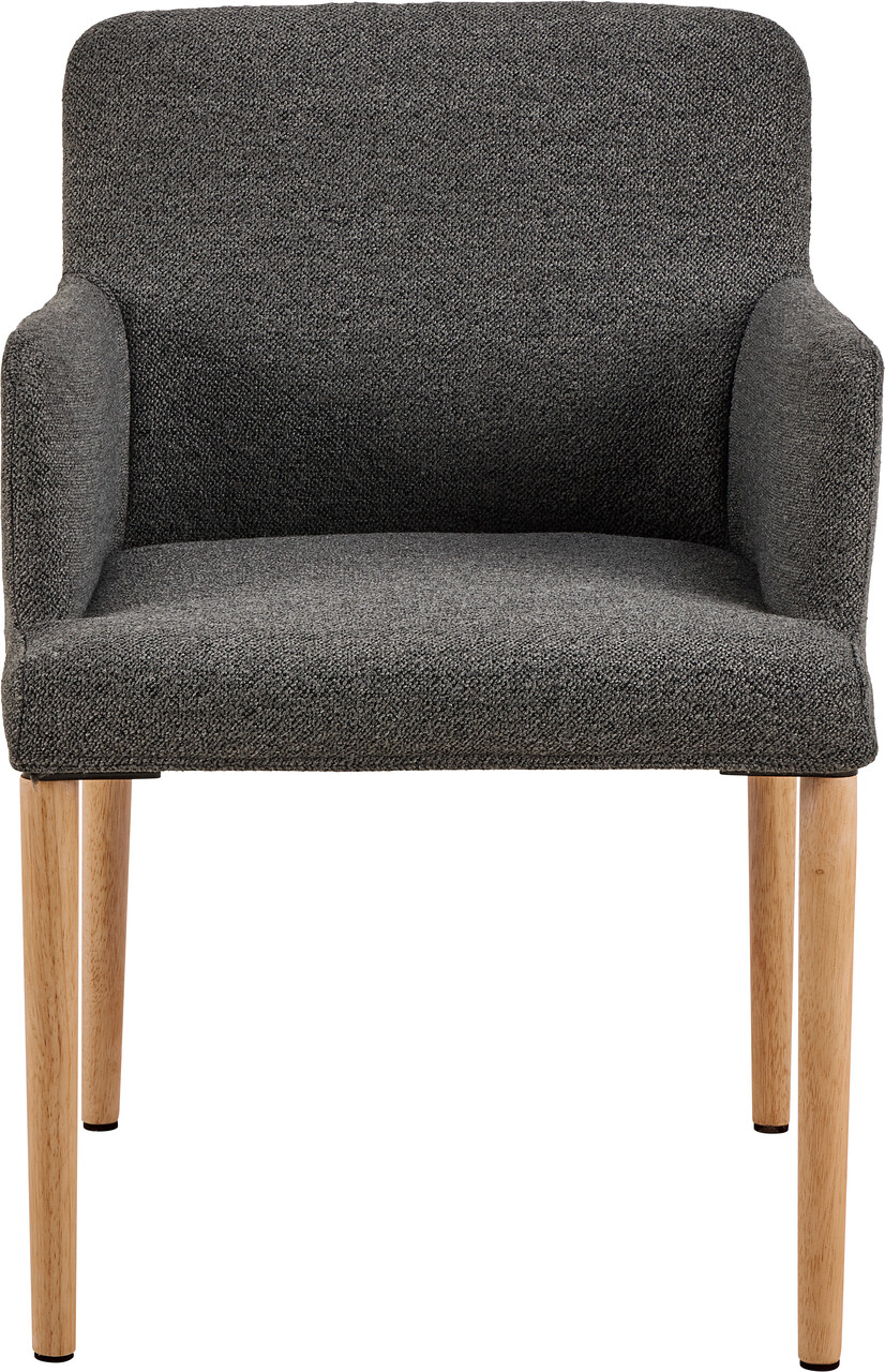 Scaun Zoe, Actona, 56x60x83 cm, tesatura Boucle/lemn de cauciuc, antracit - view 8