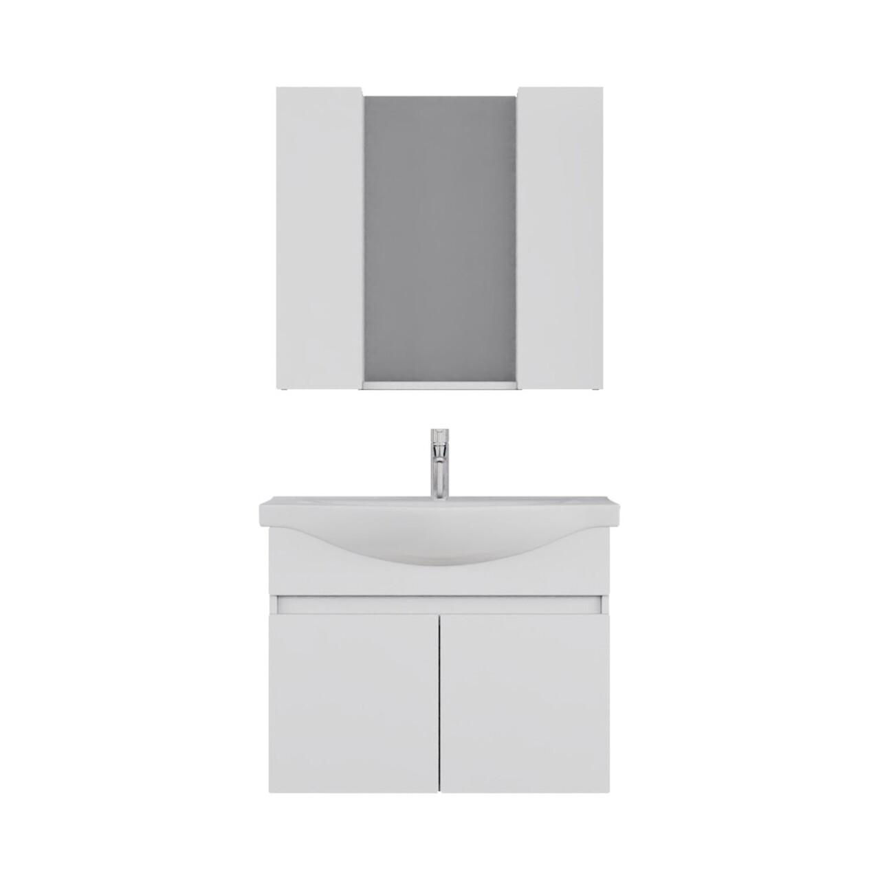 Set mobilier de baie (2 piese), Hanah Home, Sole 80, Alb mat - view 6