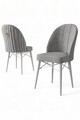 Set de scaune, Charlotte, Ritim, Metal, Gri/Alb