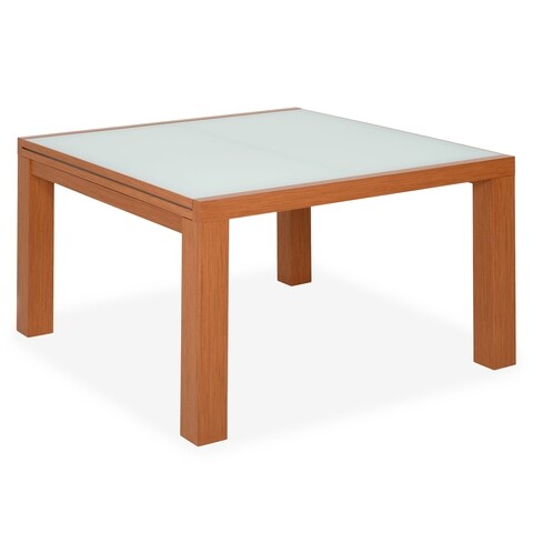 Masa dining extensibila, mosca, 123/246 x 124 x 75 cm, mdf, cires