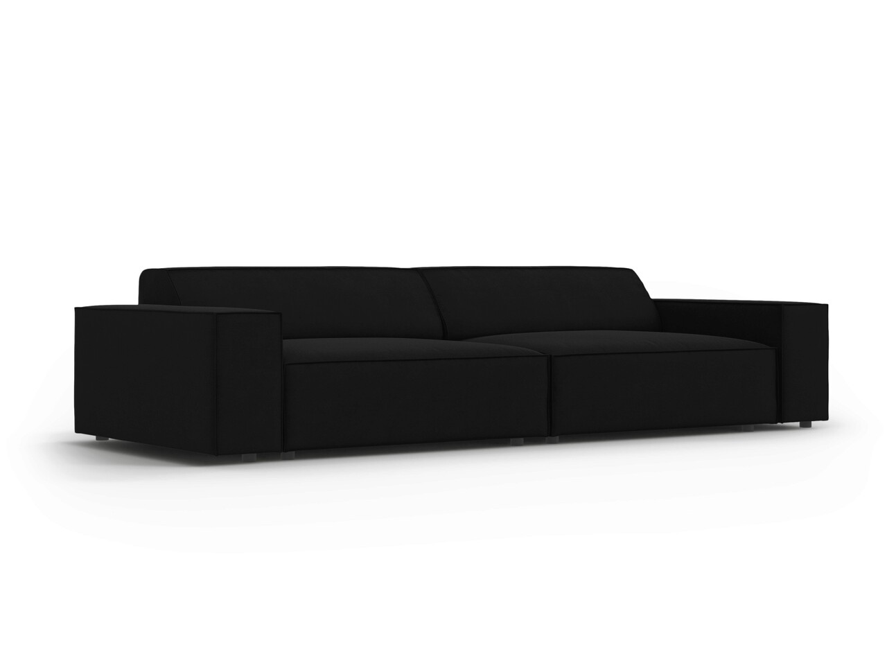 Canapea 3 locuri, Jodie, Micadoni Home, BL, 204x102x70 cm, catifea, negru - 2 | YEO
