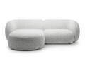 Coltar stanga 2 locuri, Kate, Micadoni, 255x176x76 cm, tesatura structurata, gri deschis melanj