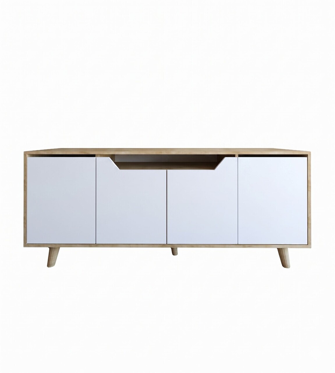 Consola, Hanah Home, Roma 180, 180x80x45 cm, PAL MELAMINAT, Stejar Safir / Alb — imaginea 3