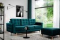 Canapea extensibila 3 locuri ELTAP, Ask21, Asgard, 233x92x93 cm, lemn/poliester, verde