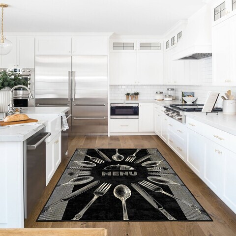 Covor, Wookece1686, 80x120 cm, Negru
